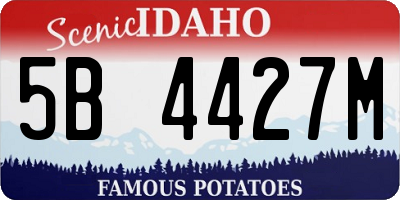 ID license plate 5B4427M