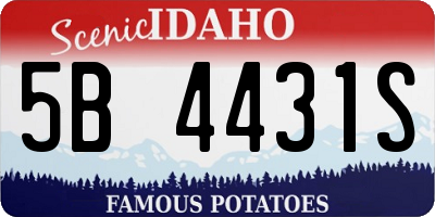 ID license plate 5B4431S