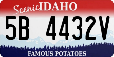 ID license plate 5B4432V