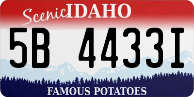 ID license plate 5B4433I