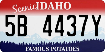 ID license plate 5B4437Y