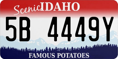 ID license plate 5B4449Y