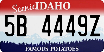 ID license plate 5B4449Z