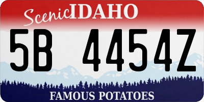 ID license plate 5B4454Z