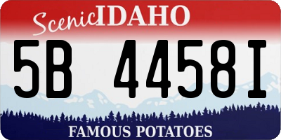 ID license plate 5B4458I