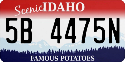 ID license plate 5B4475N