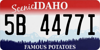 ID license plate 5B4477I
