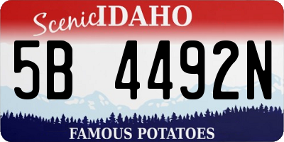 ID license plate 5B4492N