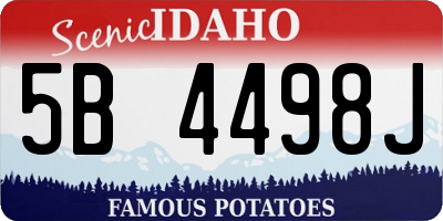 ID license plate 5B4498J