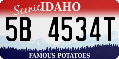 ID license plate 5B4534T