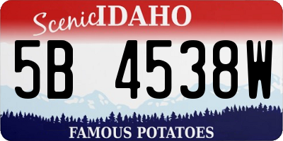 ID license plate 5B4538W