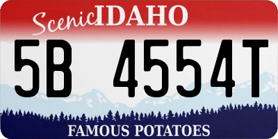 ID license plate 5B4554T