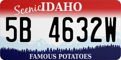 ID license plate 5B4632W