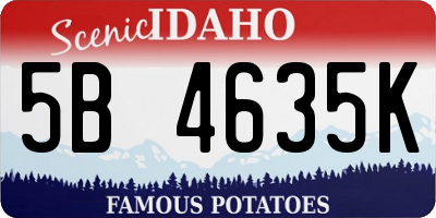 ID license plate 5B4635K
