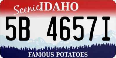 ID license plate 5B4657I