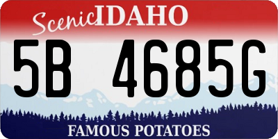 ID license plate 5B4685G