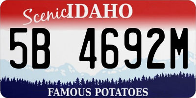 ID license plate 5B4692M