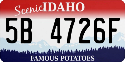 ID license plate 5B4726F