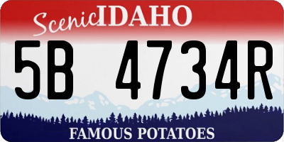ID license plate 5B4734R