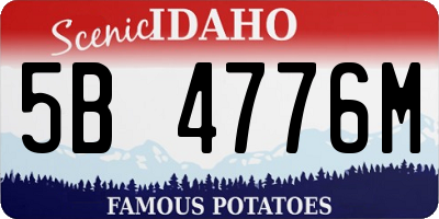 ID license plate 5B4776M