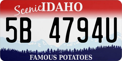 ID license plate 5B4794U
