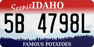 ID license plate 5B4798L