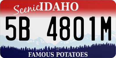 ID license plate 5B4801M