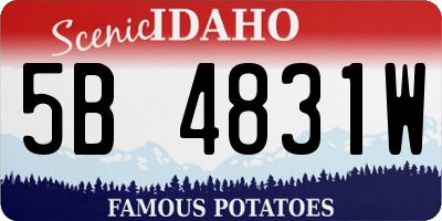 ID license plate 5B4831W