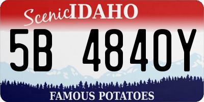 ID license plate 5B4840Y