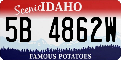 ID license plate 5B4862W