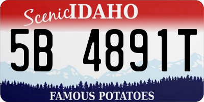 ID license plate 5B4891T