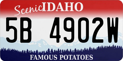 ID license plate 5B4902W