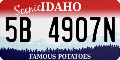 ID license plate 5B4907N