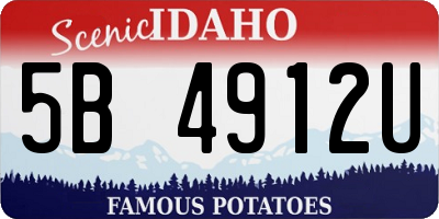 ID license plate 5B4912U