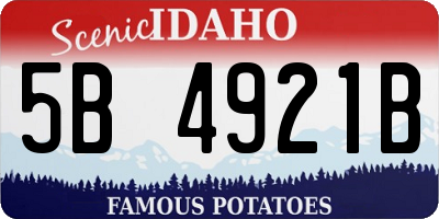 ID license plate 5B4921B