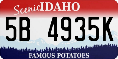 ID license plate 5B4935K