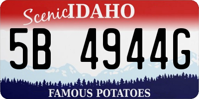 ID license plate 5B4944G