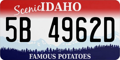 ID license plate 5B4962D