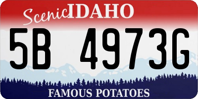 ID license plate 5B4973G
