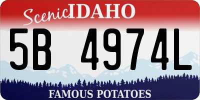 ID license plate 5B4974L