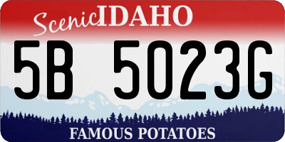 ID license plate 5B5023G