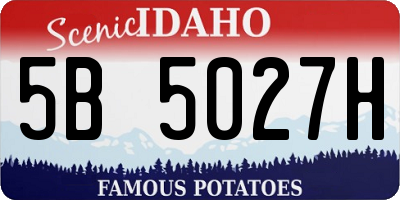 ID license plate 5B5027H