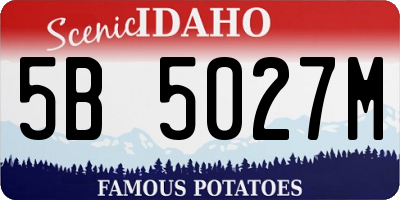 ID license plate 5B5027M