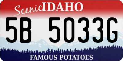 ID license plate 5B5033G