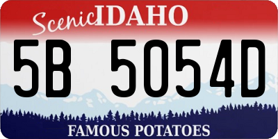 ID license plate 5B5054D