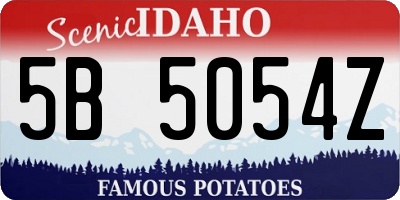 ID license plate 5B5054Z