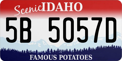 ID license plate 5B5057D