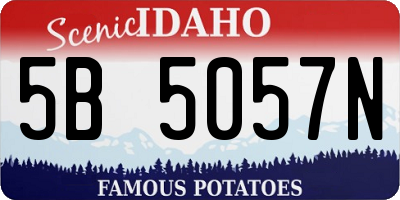 ID license plate 5B5057N