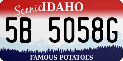ID license plate 5B5058G