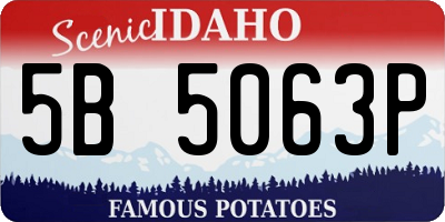 ID license plate 5B5063P